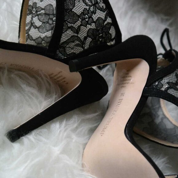 IVANKA TRUMP Daza Ankle Wrap Lace High Heel Sandals - Picture 7 of 11